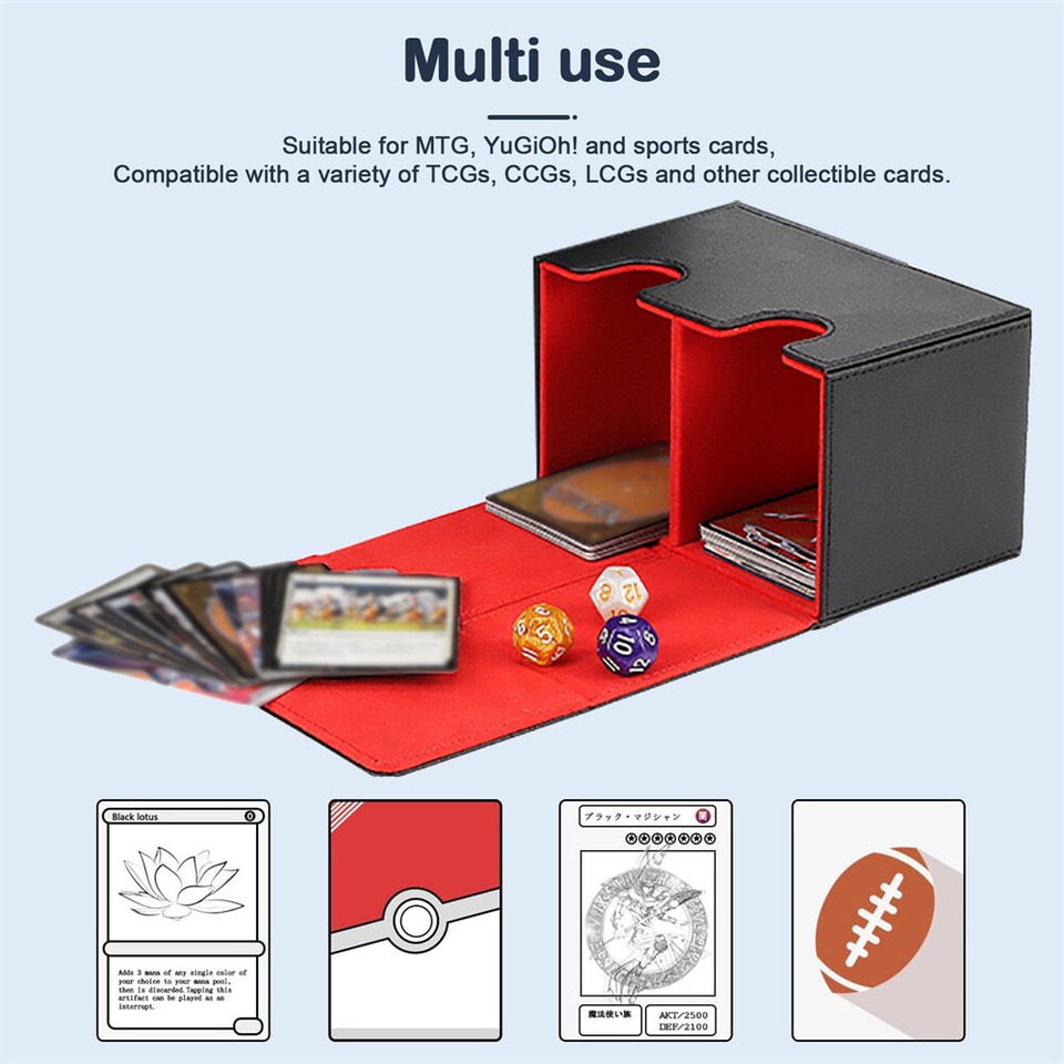 Leather DoubleSleeve Deck Card Box Trading Card Storage Box For