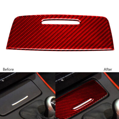 For BMW 3 Series E90 E92 E93 05-12 Red Carbon Fiber Cigarette Lighter Panel  Trim