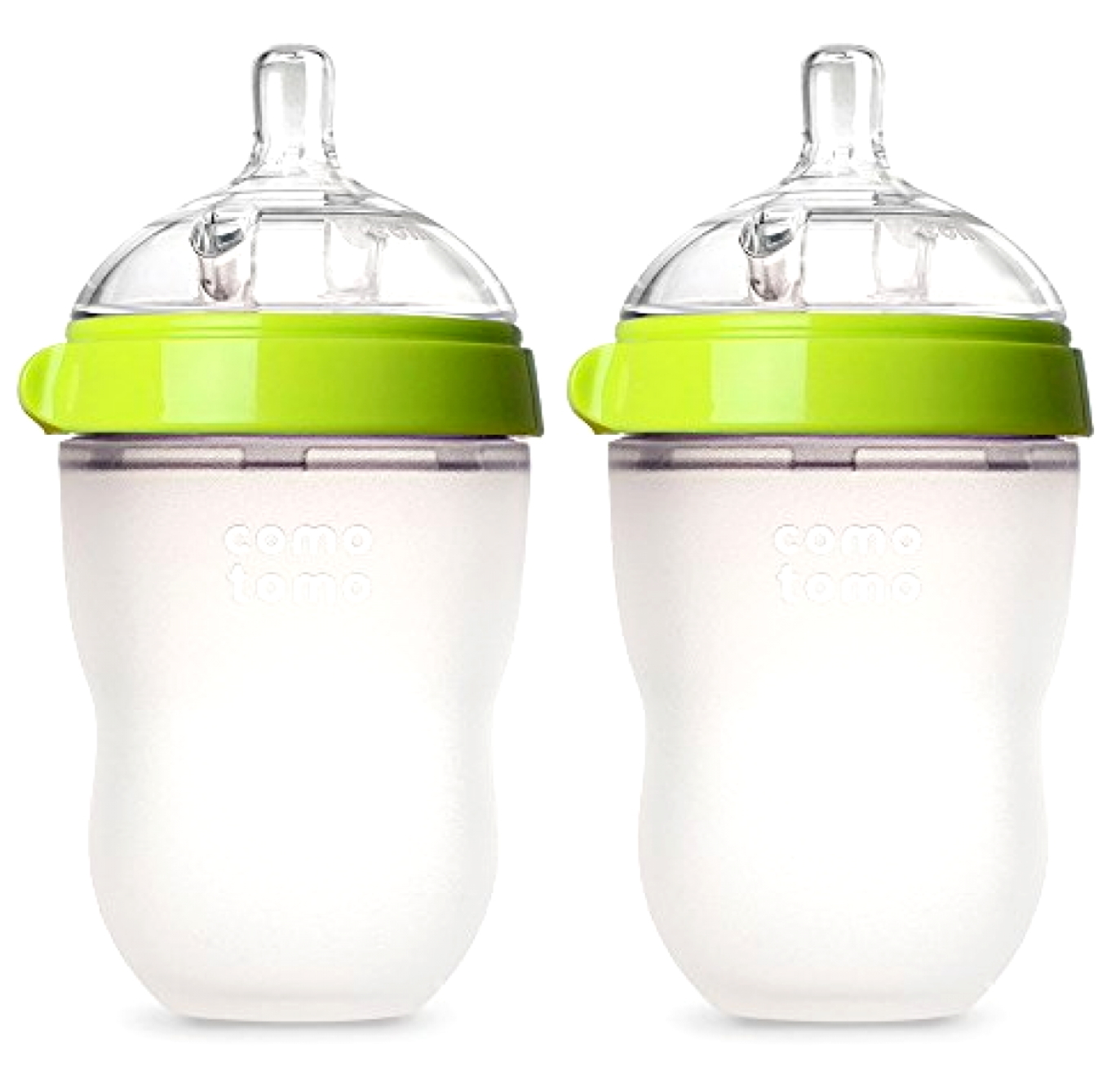 2 Count Comotomo Baby Bottle Green 8 Ounce 2 Piece Feeding Bottles Reduce Colic