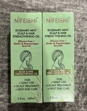 2 Boxes Rosemary Mint Scalp & Hair Strengthening Oil 2 oz /60ml .