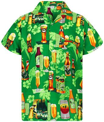 Funky Hawaiihemd Beer Bottle Grün St. Patricks Day