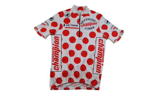 Maillot De Cyclisme Vintage Castelli Coca Cola Light Tour D'Italie - Taille XL, Motif Pois, CoolMax