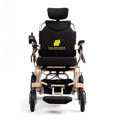 Premium Manual Reclining Foldable Electric Wheelchair with Remote Controller