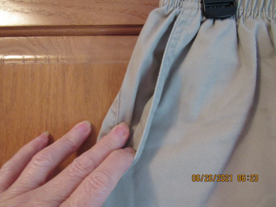 Pantalones Cortos Mujer Cabin Creek Caqui Talla 18P Cintura Elástica Algodón/Poliéster Foto 2 de 4