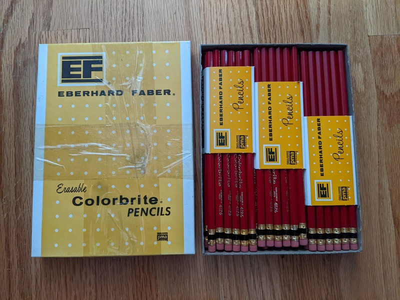 36 Eberhard Faber Colorbrite Erasable Pencils 4126 RED Pencil Drafting NIB