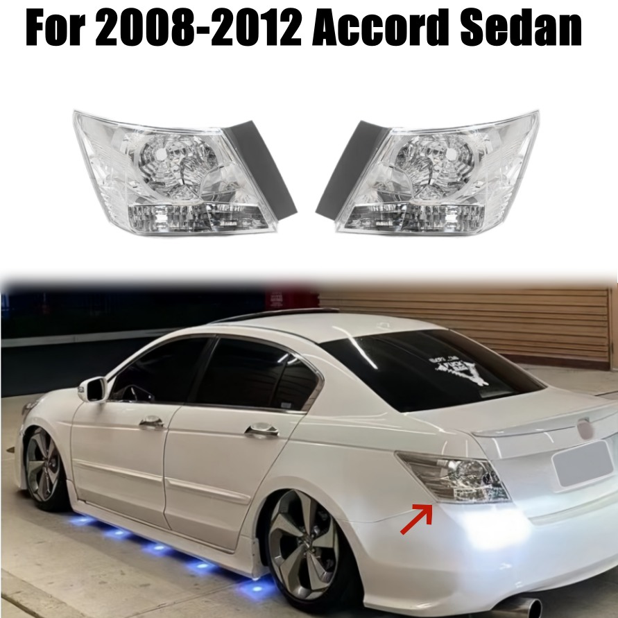 L+R Crystal Clear Lens Rear Tail Lights No Bulb for 2008-2012