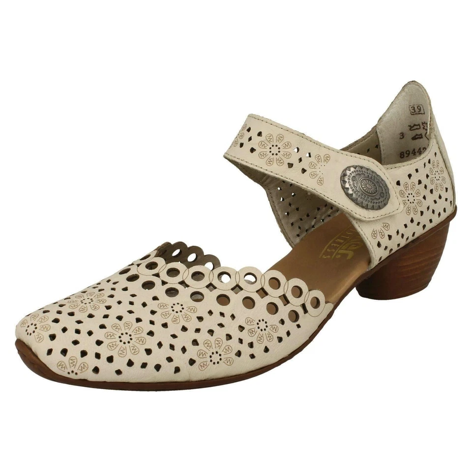 Ladies Rieker '43753' Leather Mary Jane Cut Out Shoes - Image 2 of 4