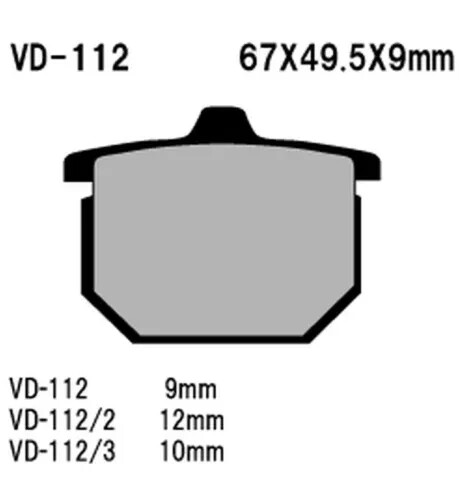 VESRAH JL SINTERED FRONT BRAKE PADS HONDA CX500 GL1000 K3 KZ GOLDWING EBC FA29 - Picture 2 of 2