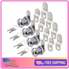 5/8 Inch Cabinet Cam Lock Keyed Alike Chrome Cylinder Drawer Lock 4 Pack
