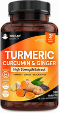 Turmeric Tablets 2600mg with Black Pepper Ginger - 95 Curcumin Extract 180...