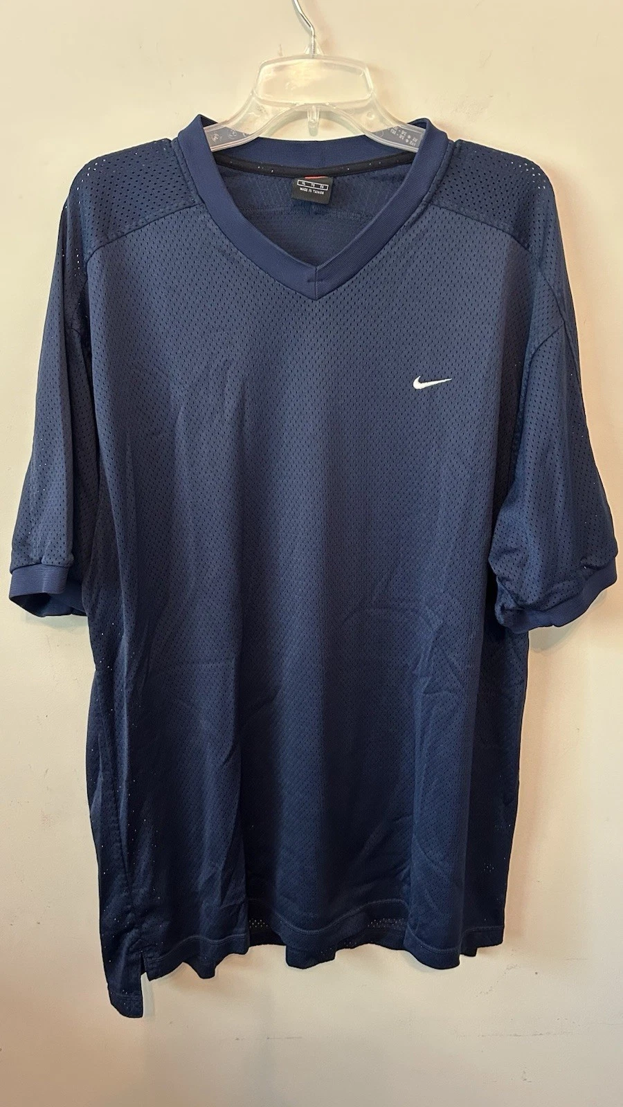Nike Shirt Men’s XL Navy Basketball Mesh White Swoosh