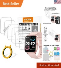 Soft TPU Screen Protectors with Non-Slip Pad for 1.8" Smart Watches - 6-Pack