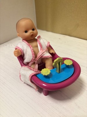 5 Zoll Itty Bitty Berenguer Puppe (geliebt) mit Badewanne und Outfit