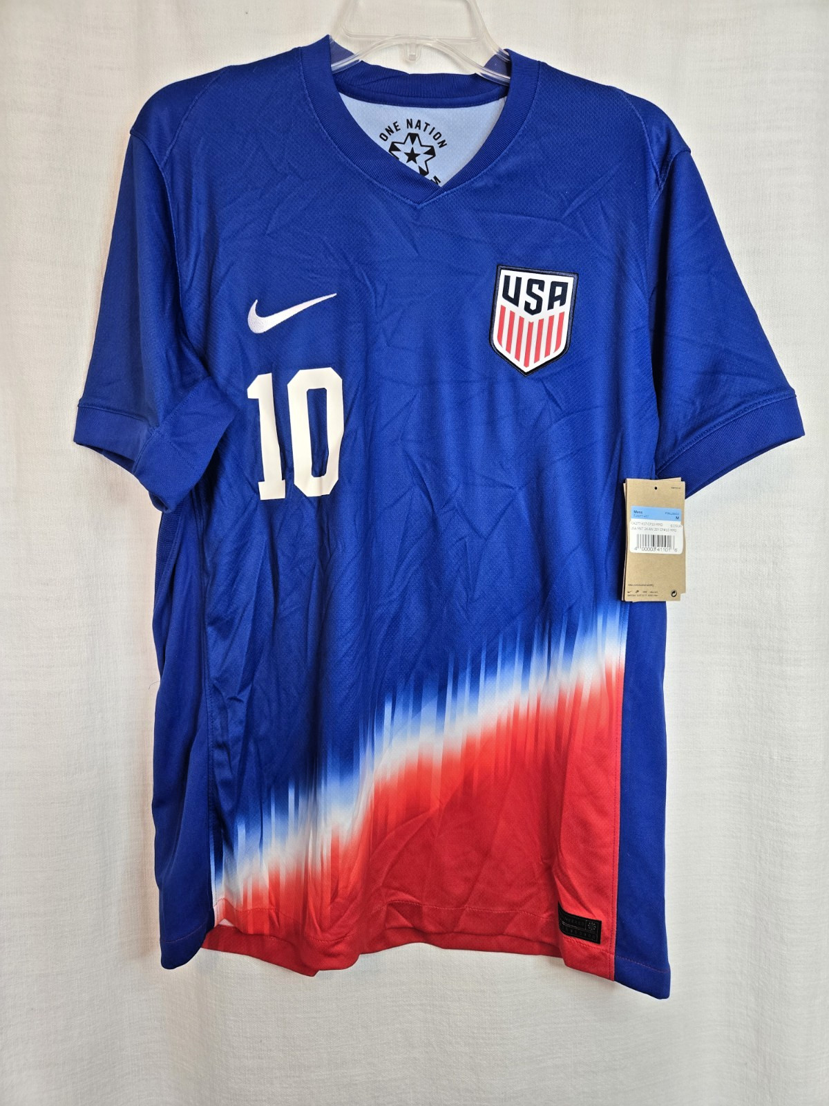 Nike Dri Fit Soccer Jersey USMNT USA Away Blue Men's Med Pulisic FJ4277-417
