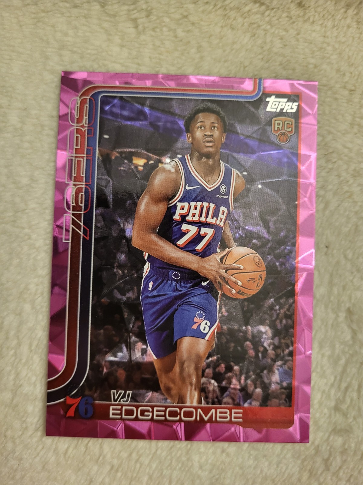 2025-26 Topps - VJ Edgecombe #203 Pink Diamante Foil (RC) SP Sixers Rookie