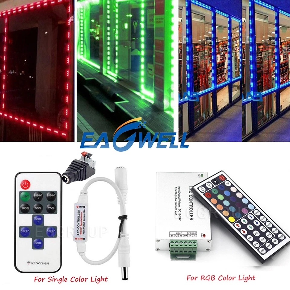 10ft~100FT 3LED 5050 SMD Module Light STORE FRONT Window Sign Lamp+Power+Remote - Image 4 of 4
