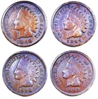 (4) Indian Head Pennies: 1896; 1897; 1898 & 1899..... Nice Detailed Coins. 5-8-2