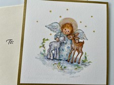 Vintage Unused Gilded  Mary Hamilton Christmas Card.