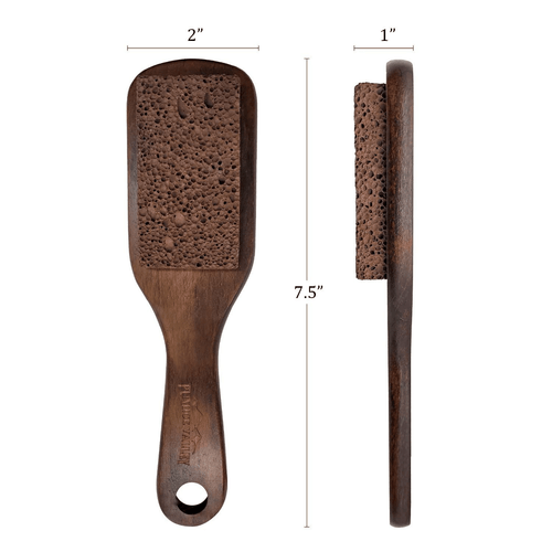 Spazzola Piedi Pietra Pomice Scrubber Legno Pedicure Piedi File con Manico per - Foto 6 di 7