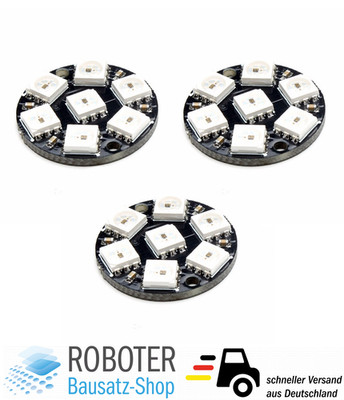 3x 7Bit RGB LED Ring WS2812 5050 5V für Arduino Raspberry Pi Neopixel