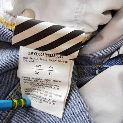 Off-White C/O Virgil Abloh 2013 Main Label Graphic Arrow Jeans 32