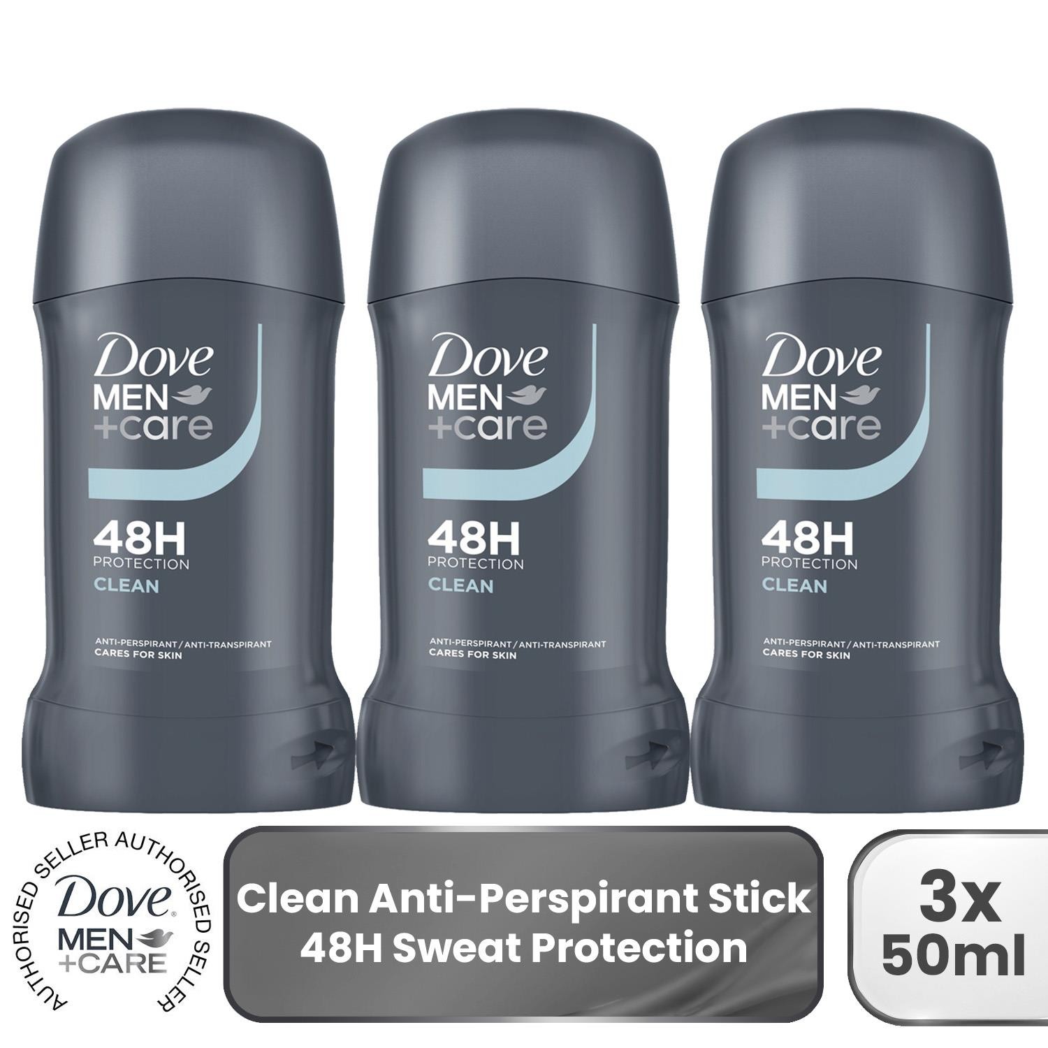 Dove Men+Care Clean Anti-Perspirant Stick Classic 3x50ml 48H Sweat Protection