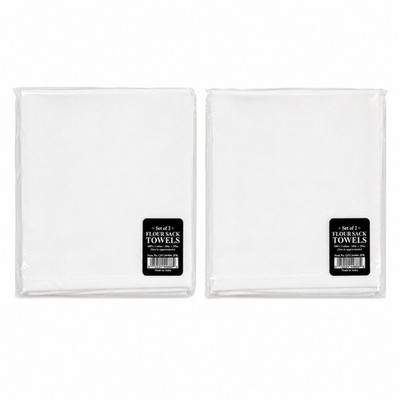 Unbranded 28x29 Flour Sack Towels 4-Pack White Cotton Kitchen Dish Cloths 2 Pack