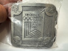 1980 Lake Placid Olympics Metal Belt Buckle