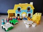 Vintage 1971 Fisher Price Little People Play Family House 952 plus Extras Lot