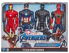 Figuras de acción Marvel Endgame Titan Hero Series 12" Capitán América, Iron Spider