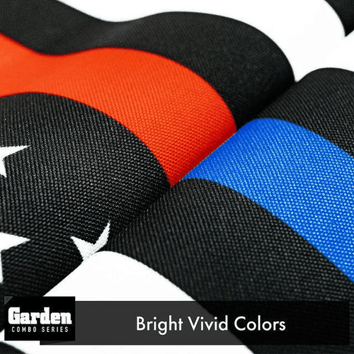 G128 Combo Pack: Garden Flag Stand Black 36x16 Inch & Garden Flag Thin Blue and - Picture 5 of 9