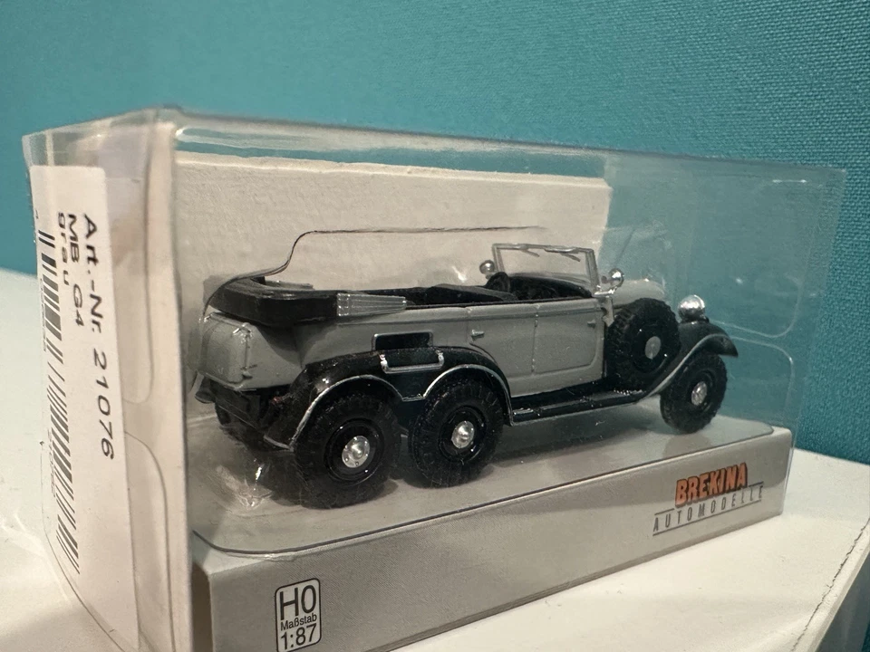Brekina 21076 Mercedes MB G4 grau schwarz Wehrmacht 1938 Adolf H. Neu + OVP 1:87 - Bild 4 von 4