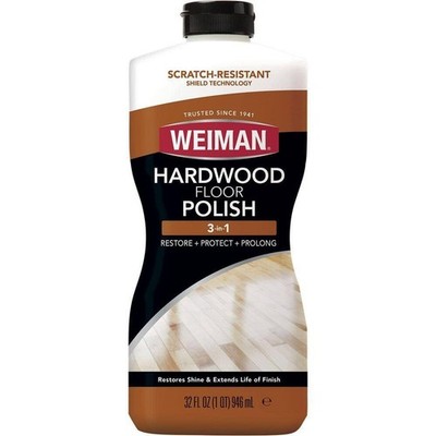 Weiman 32 Oz. Hardwood Floor Polish and Restorer High-Traffic treats scratches.