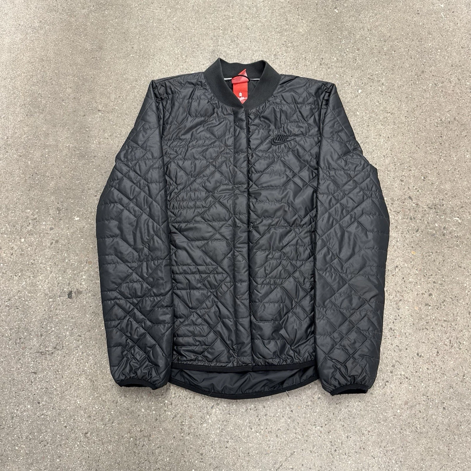 Nike Men's Quilted Insulated Jacket Black Size Casual Long Sleeve Bomber XS