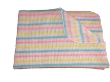 Vintage Beacon Pastel Stripe Baby Blanket Acrylic Open Waffle Weave WPL 1675