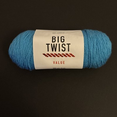 Joann Big Twist Value Yarn, Cyan Blue, Neon, Worsted Acrylic, New