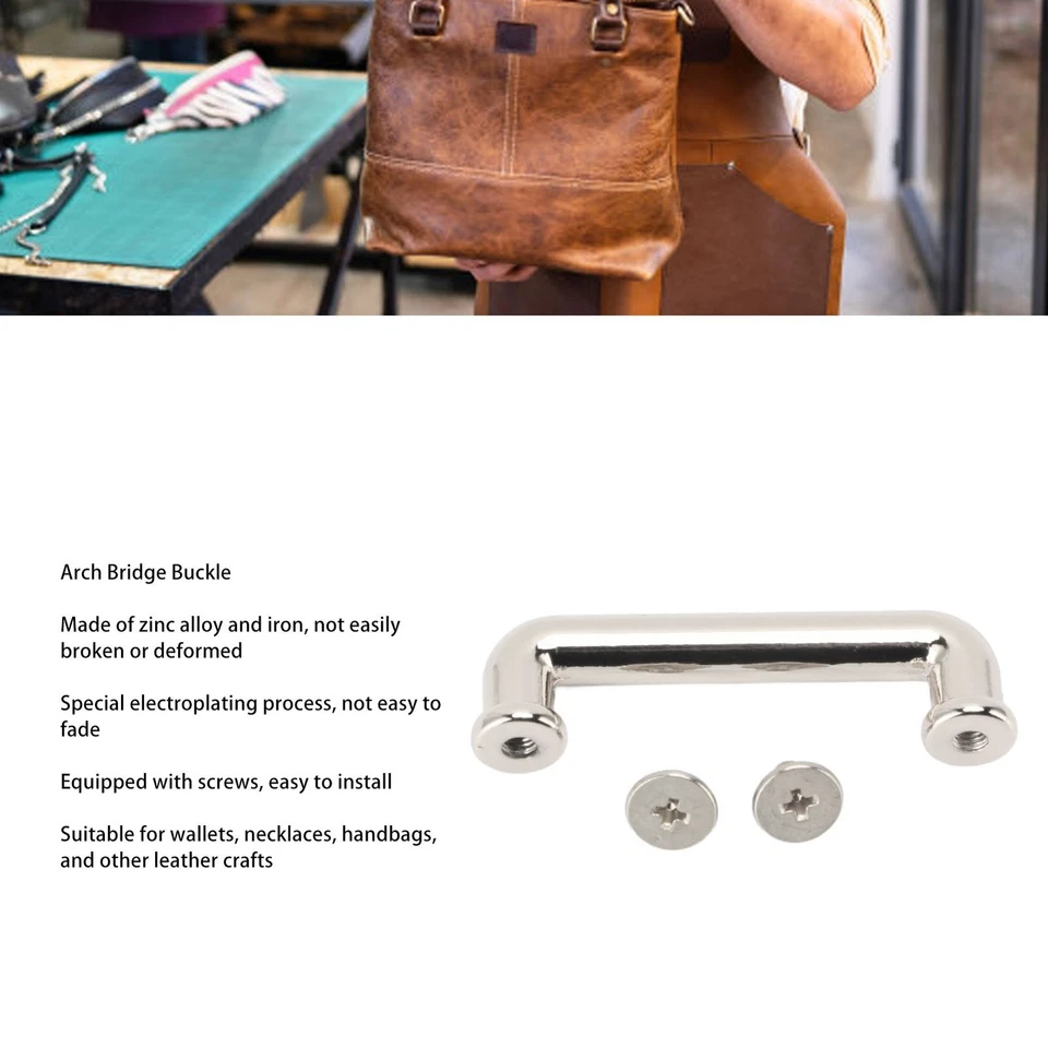 10 juegos de hebilla de puente de arco 31x7,5x6 mm metal anillo en D hebilla cadena correa conector Foto 4 de 4