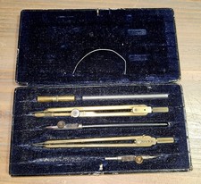 Alter Zirkelkasten Rei&szlig;zeug Zirkel Schola E.O. Richter & Co. / Vintage Retro