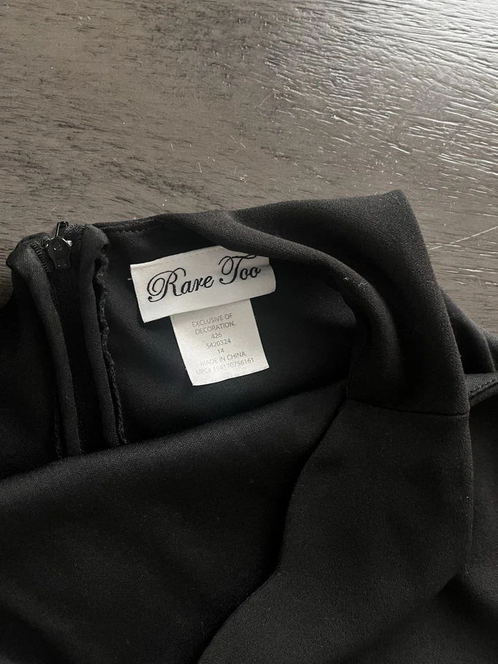 Vestido de Natal raro Tour feminino tamanho 14 STRECH preto festivo feriado - Imagem 3 de 4