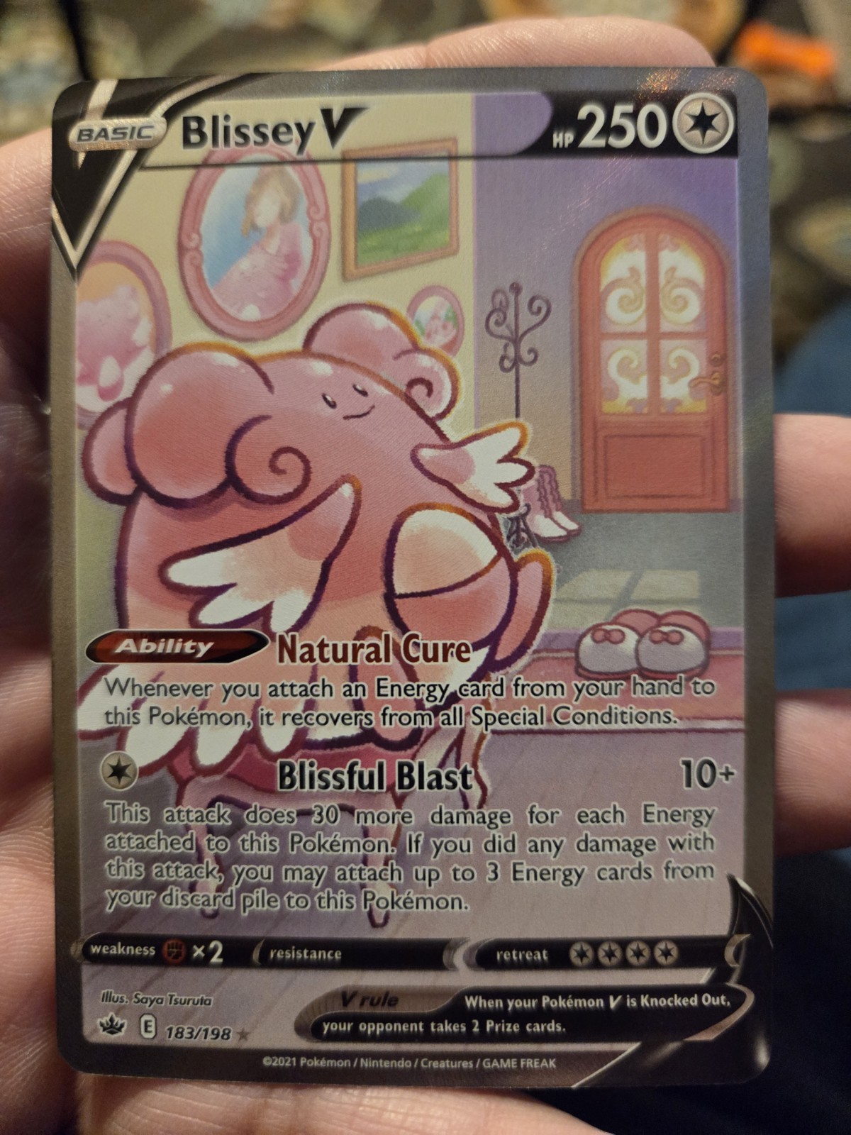 Pokémon TCG Blissey v Full Art Holo Sword & Shield Chilling Reign 183/198 NM