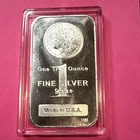 1 oz Highland Mint Morgan Head Design .999 Fine Silver Bar & Capsule