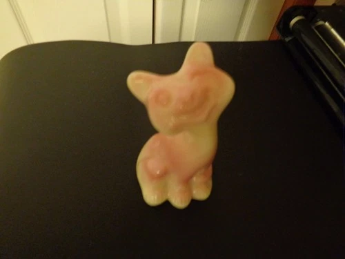 Fenton Alley Cat 5” Burmese Vaseline Uranium-Wrinking-LOOk- FAGCA