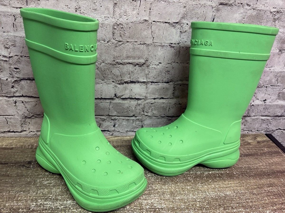 Balenciaga X Crocs Women's Boots Green Pull On Size 10 Rubber | eBay