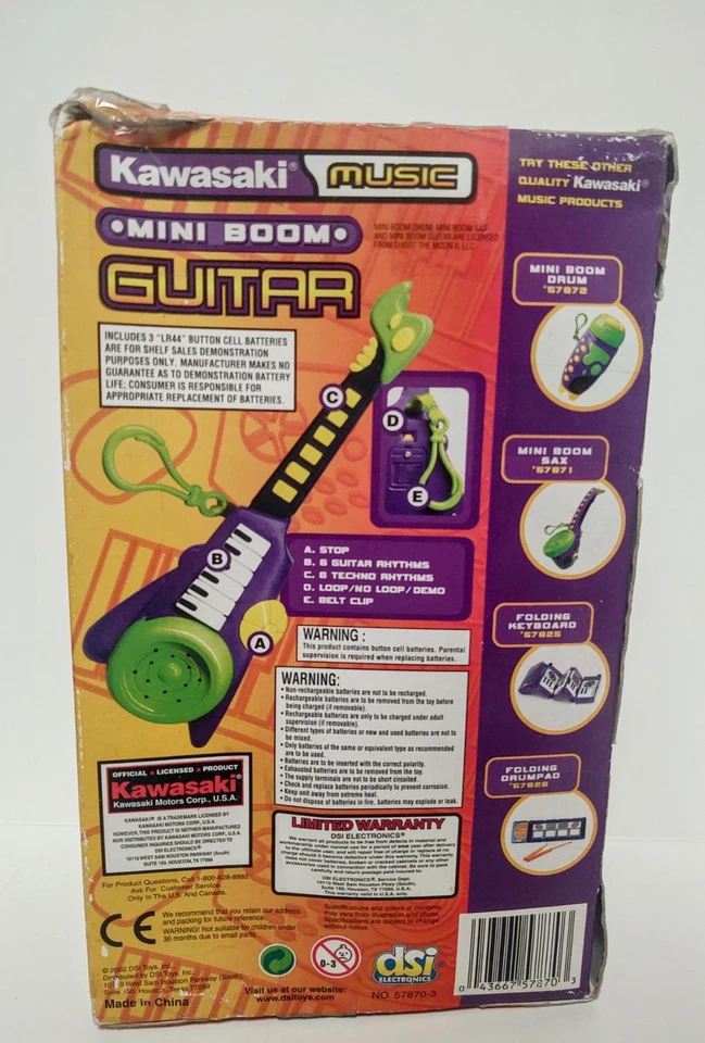 Kawasaki Mini Boom Guitar Vintage DSI  6 Different Techno & 6 Guitar Rhythms  - Image 2 of 4