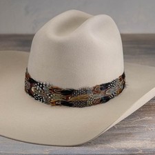 Feather Hat Band for Western Cowboy Hats, Fits All Styles - Falcon