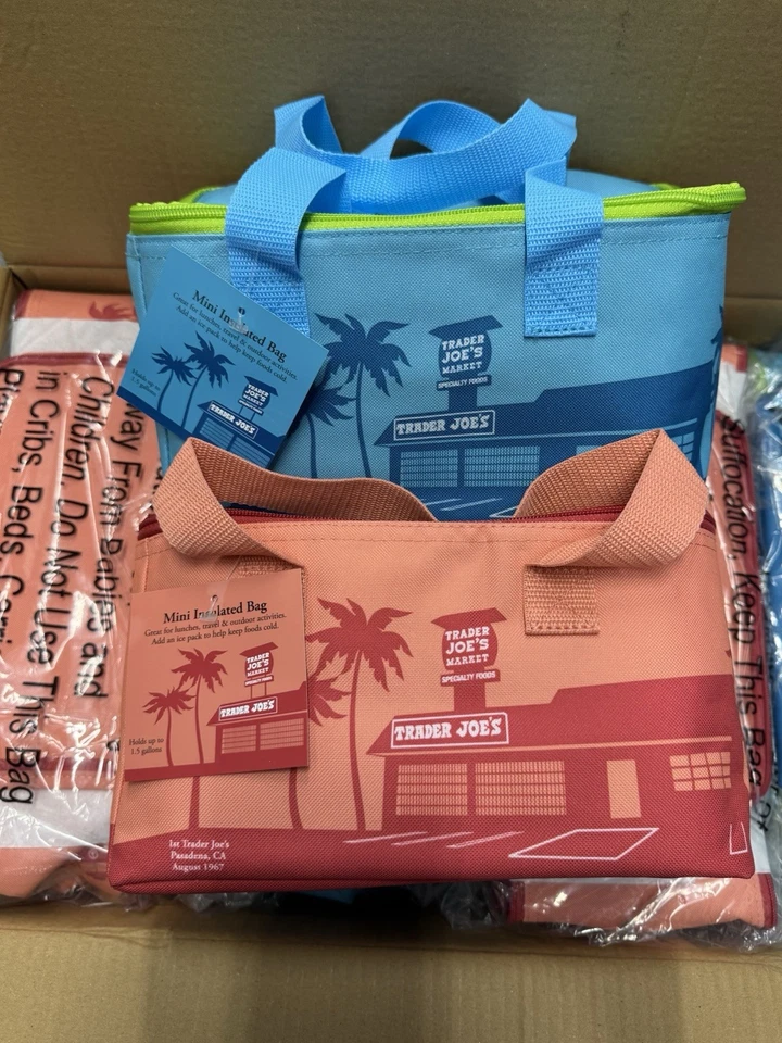 2 mini bolsas aislantes Trader Joes melocotón + azul nuevo con etiquetas envío rápido 24 horas + ¡regalo gratis!🎁 Foto 3 de 4