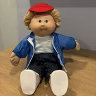 Cabbage Patch Kids Boy Baby Doll VTG 1986 Outfit Hat Shoes Blue Eyes Tooth
