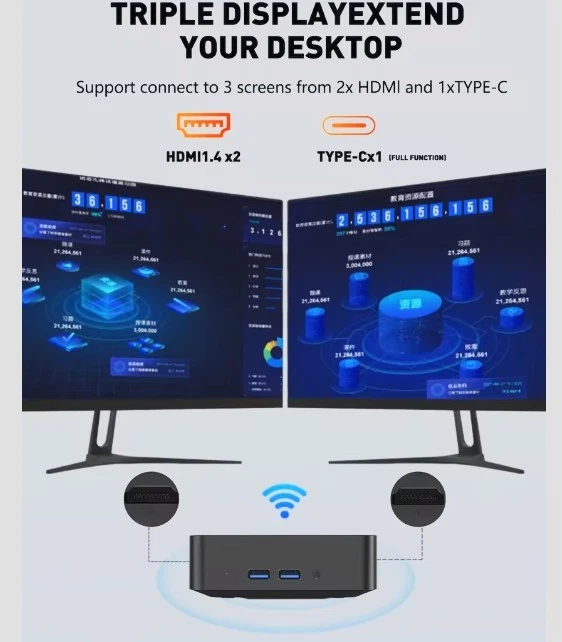 Mini PC - Windows 11 - Core i9 8950HK - 16 GB RAM DDR4 - 256 GB M2 SSD - Image 4 of 4