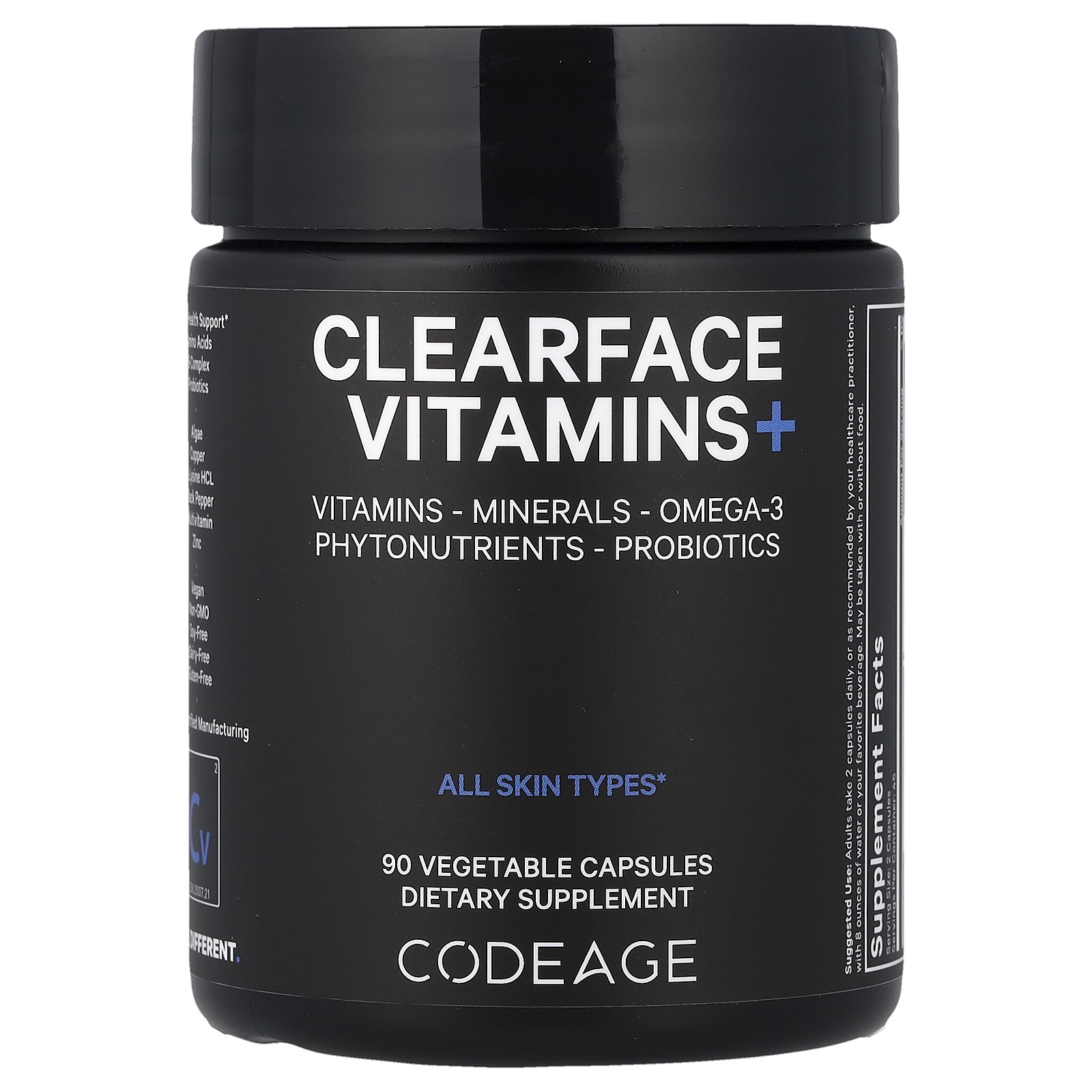 Витамины Clearface+, 90 растительных капсул