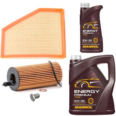 6L MANNOL 7908 + AIR OIL FILTERS SERVICE KIT FOR BMW 120i 125i F20 F21 2015-19